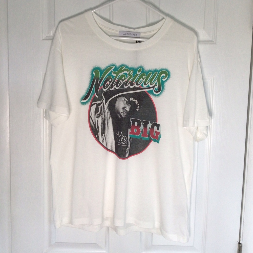 Daydreamer LA Notorious BIG B.I.G. Biggie Smalls T-Shirt Off White NWT Womens M
